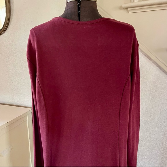 BLAIR Vintage Maroon Red Embroidered Maxi Dress Womens Size XL Long Sleeve Fall - Picture 7 of 9